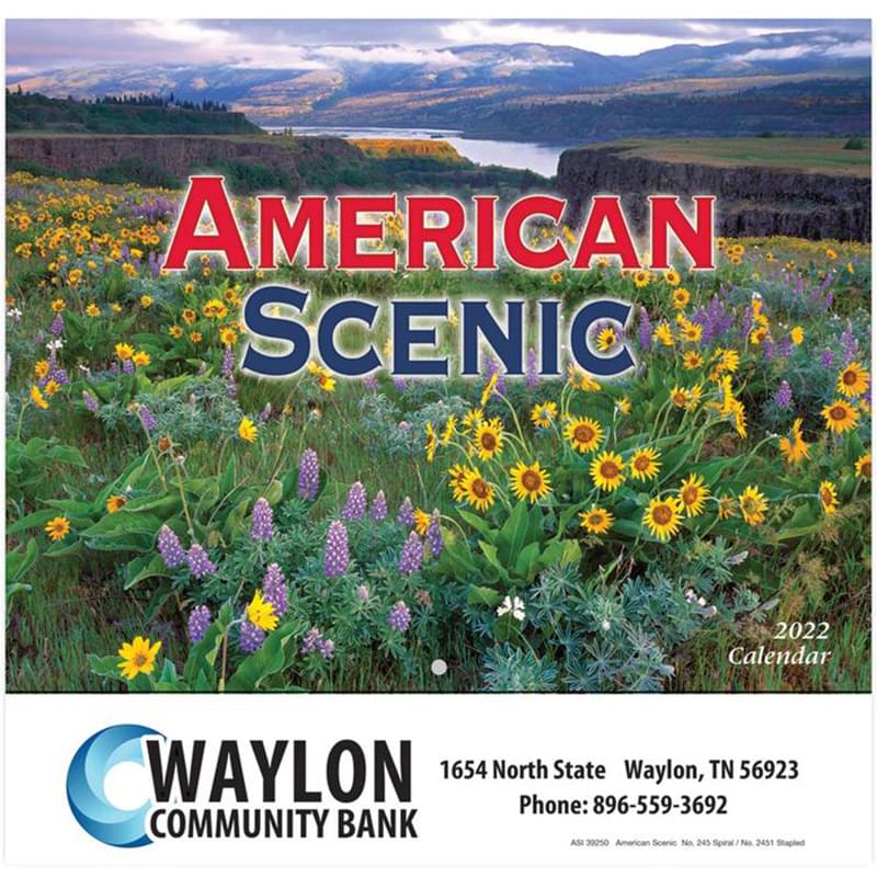 American Scenic Wall Calendar - Stapled 2023