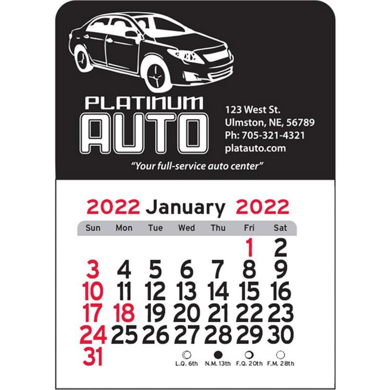 Car Vinyl Adhesive Mini Stick Calendar 2021 Promotional Product Magnet