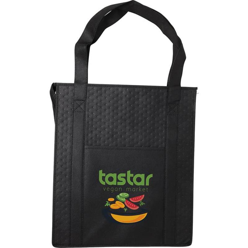Dimpled Non-Woven Insulated Zipper Grocery Tote