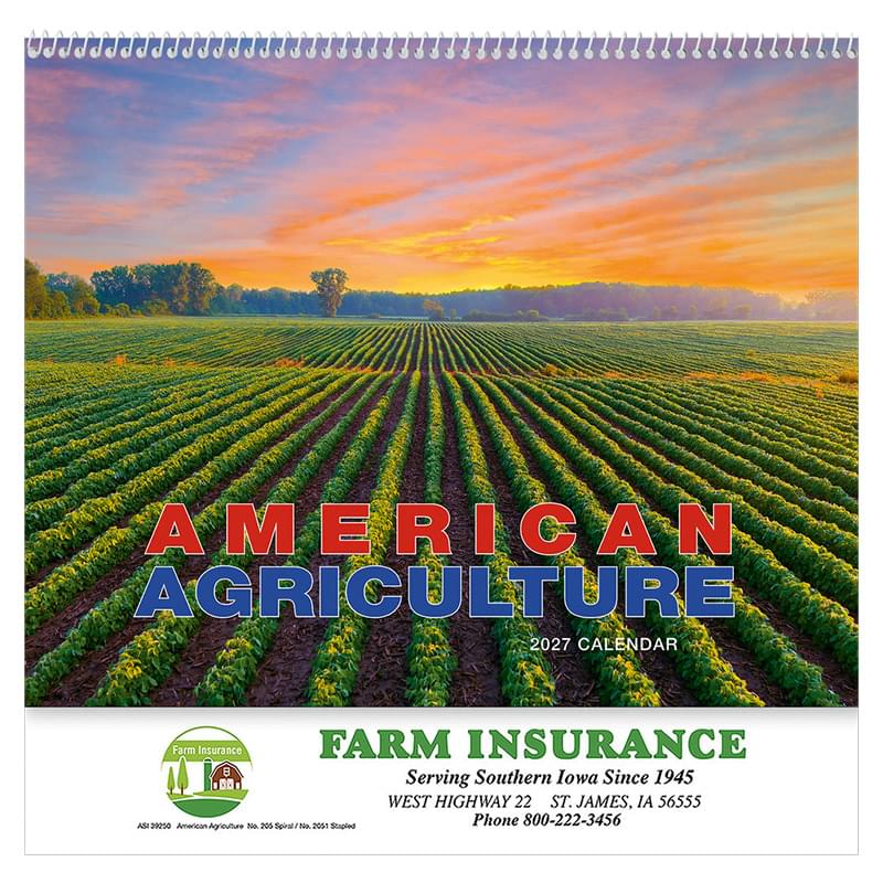 American Agriculture Wall Calendar: 2027 Spiral Bound