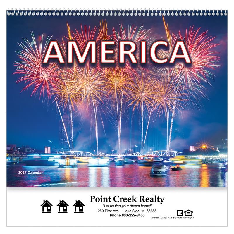 America! Wall Calendar: 2027 Spiral Bound