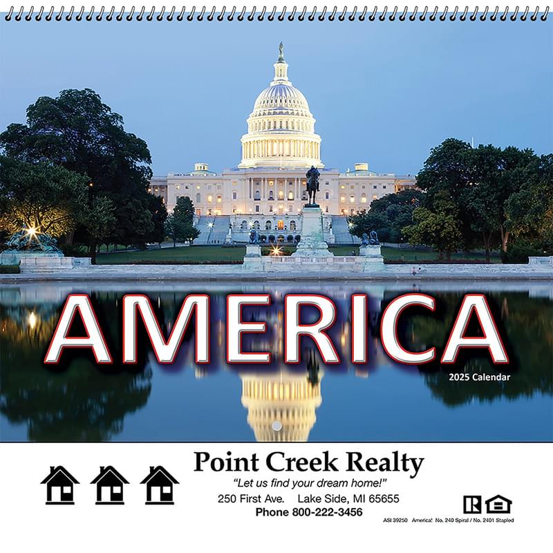 America! Wall Calendar - Spiral 2025