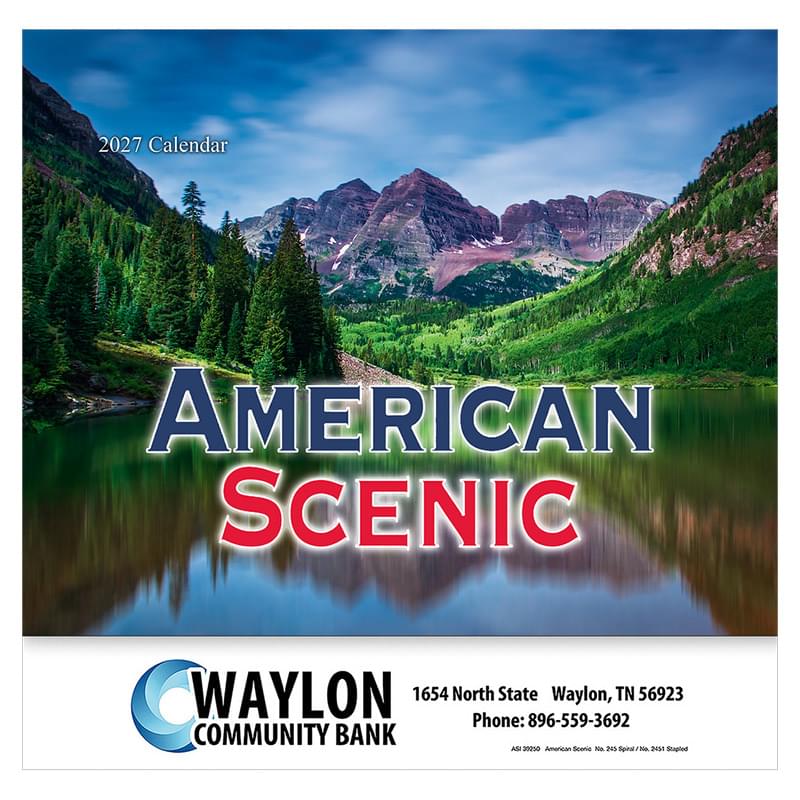 American Scenic Wall Calendar: 2027 Stapled