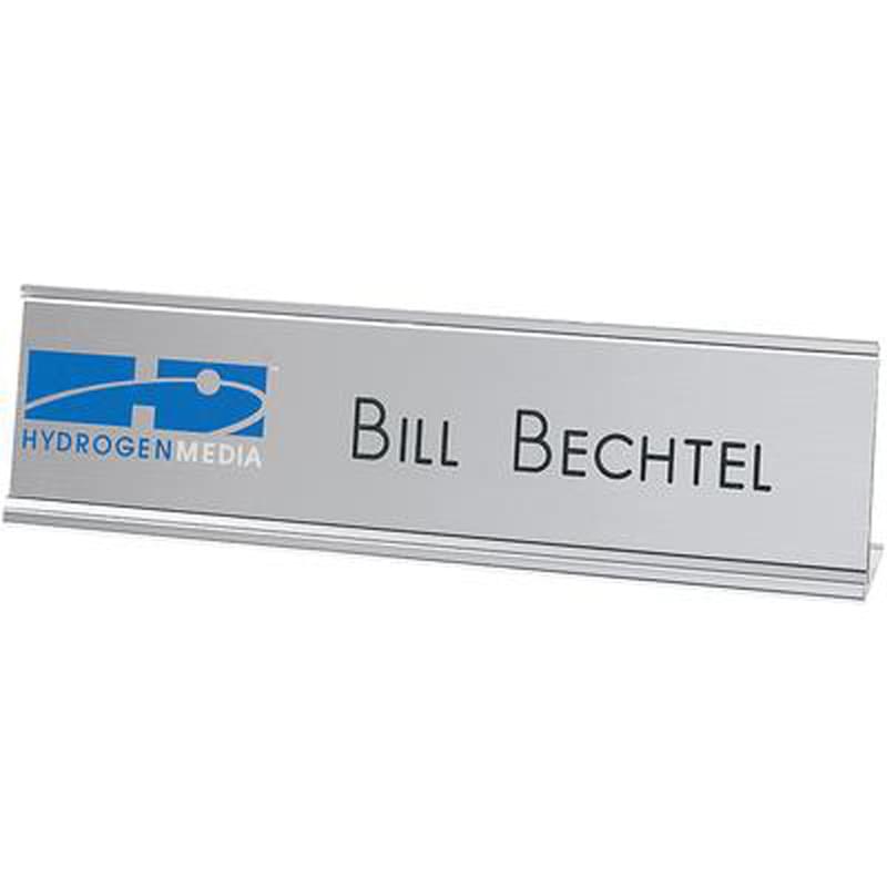 2-Ply Plastic Desk & Wall Plate Engraved and Printed: 8" x 2"