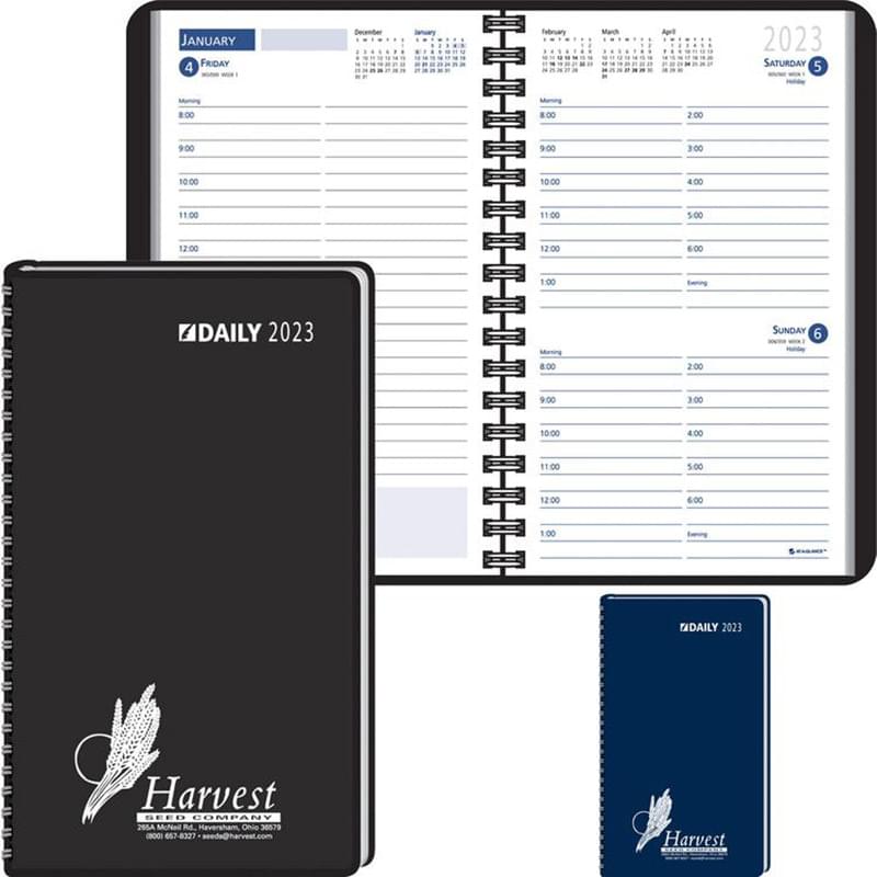 Ruled Desk Planner, 1 Day Per Page Wired to Cover 2023
