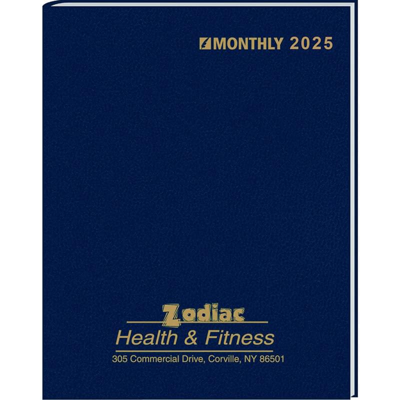 Ruled Monthly Format Stitched to Cover Desk Planner 2025