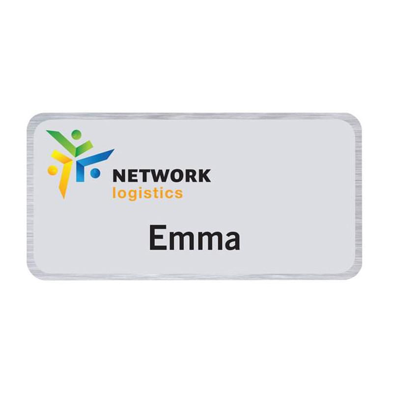 Seattle Metal Name Badge (Standard Size 1-1/2" x 3")