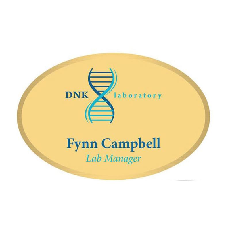 Seattle Metal Name Badge (Standard Size 1-11/16" x 2-9/16" Oval