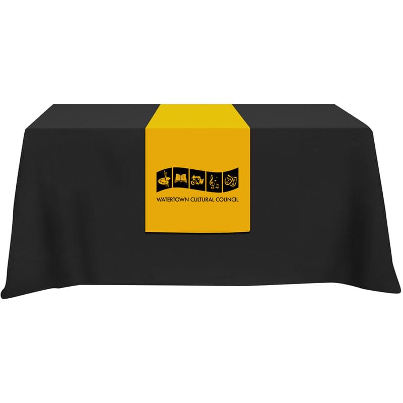 Poly/ Cotton Twill Cover Fit Top & 18" Front Screen Printed Table Runner