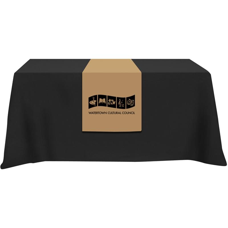 Poly/ Cotton Twill Cover Fit Top & 18" Front Screen Printed Table Runner