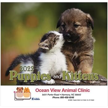 Puppies & Kittens Wall Calendar - Stapled 2023