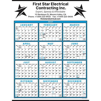 Full Year View Single Sheet Commercial Calendar: 2027