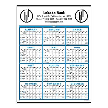 Full Year View Single Sheet Commercial Calendar: 2026