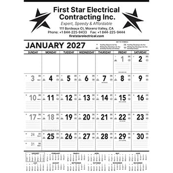 Commercial Contractor Calendar: Black & White 2027
