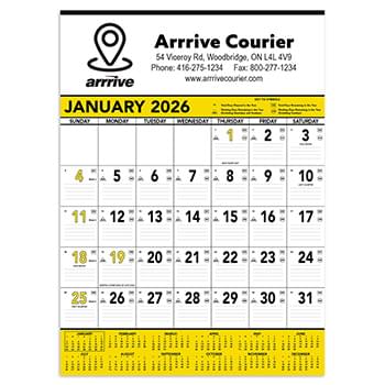 Commercial Contractor Calendar: Yellow & Black 2026