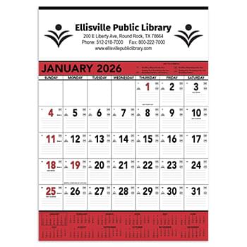 Commercial Contractor Calendar: Red & Black 2026