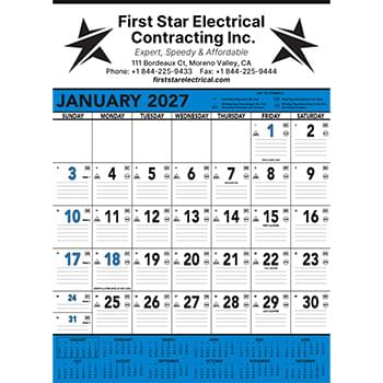Commercial Contractor Calendar: Blue & Black 2027