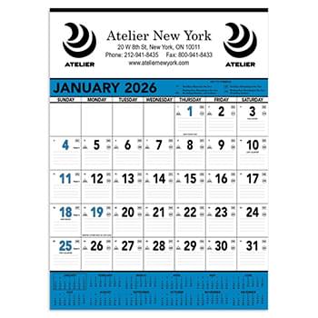 Commercial Contractor Calendar: Blue & Black 2026
