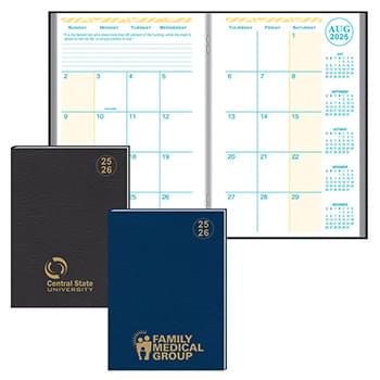 Academic Desk Monthly Planner w/ Morocco Cover: 2025-2026