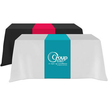 Poly/ Cotton Twill Cover Fit Front & Top Screen Printed Table Runner